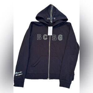 BCBG Black Hoodie with Sparkling Accents